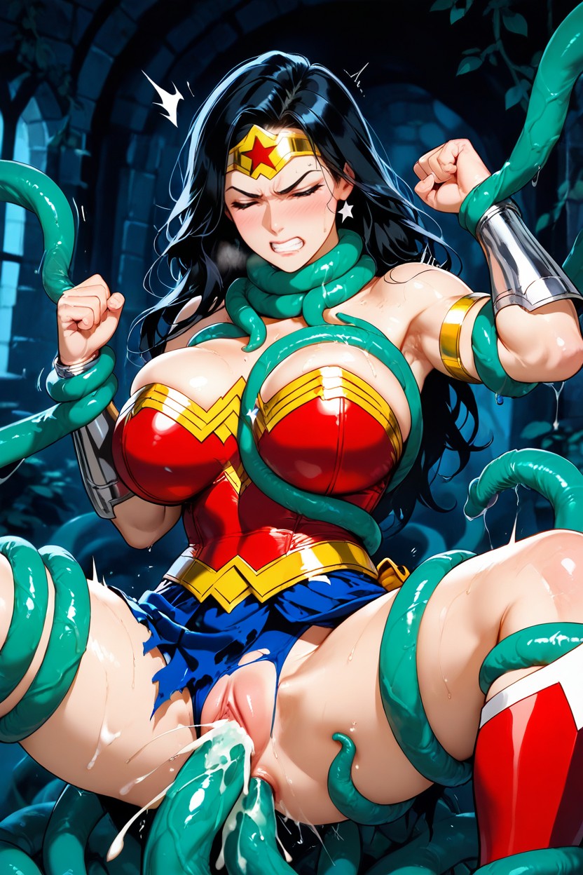 Punching, Red Leather Bodice, Rough Sex Hentai AI Porn