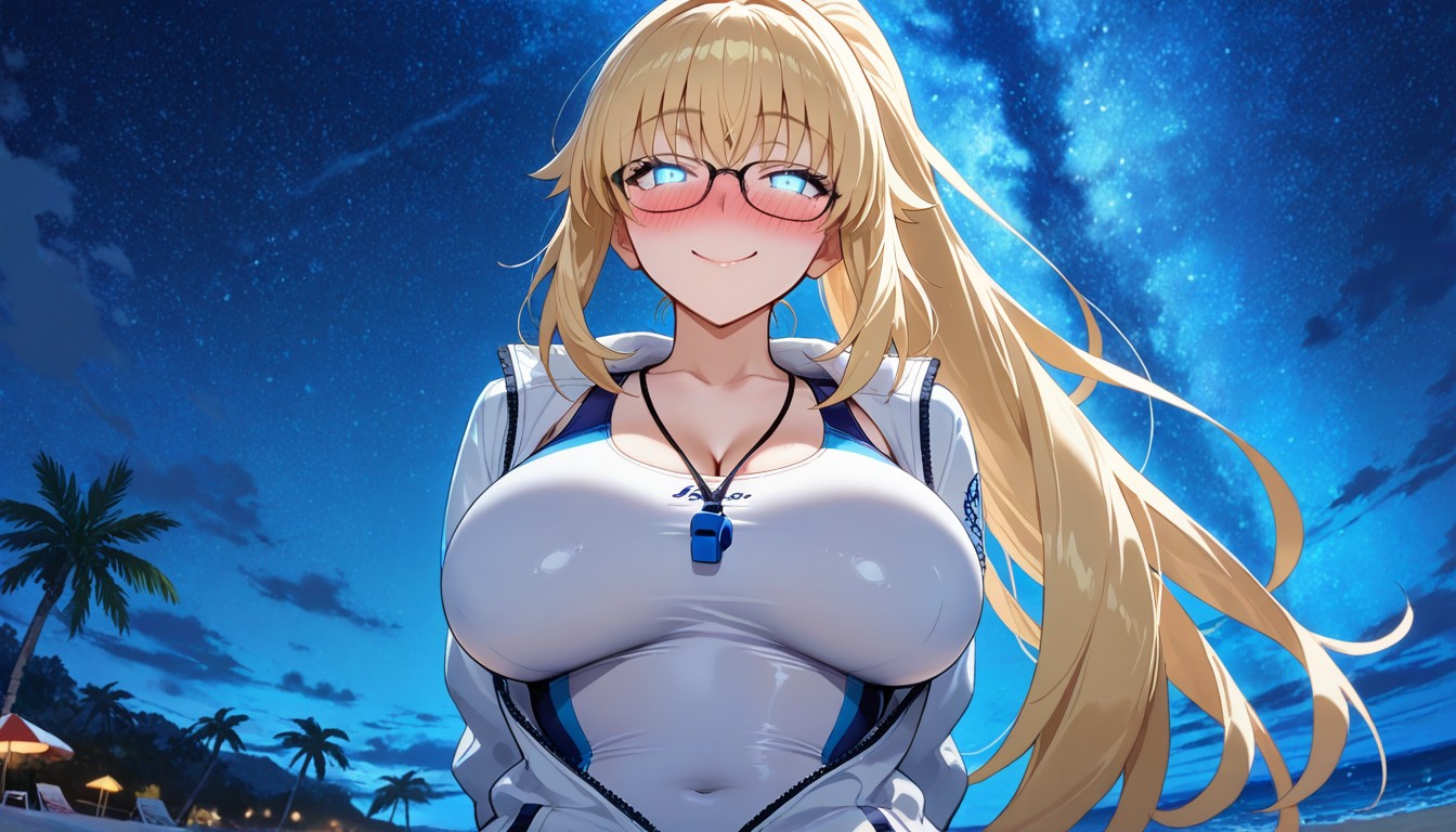 Glowing Eyes, She Has On A White Light Jacket/windbreaker, 25+ Hentai AI Porn