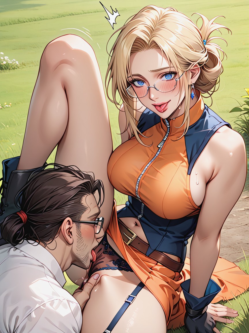 Old Gentle Man Fingering Anothers Pussy Under Panties From Behind, Licking Anothers Pussy, Cunnilingus Hentai AI Porn