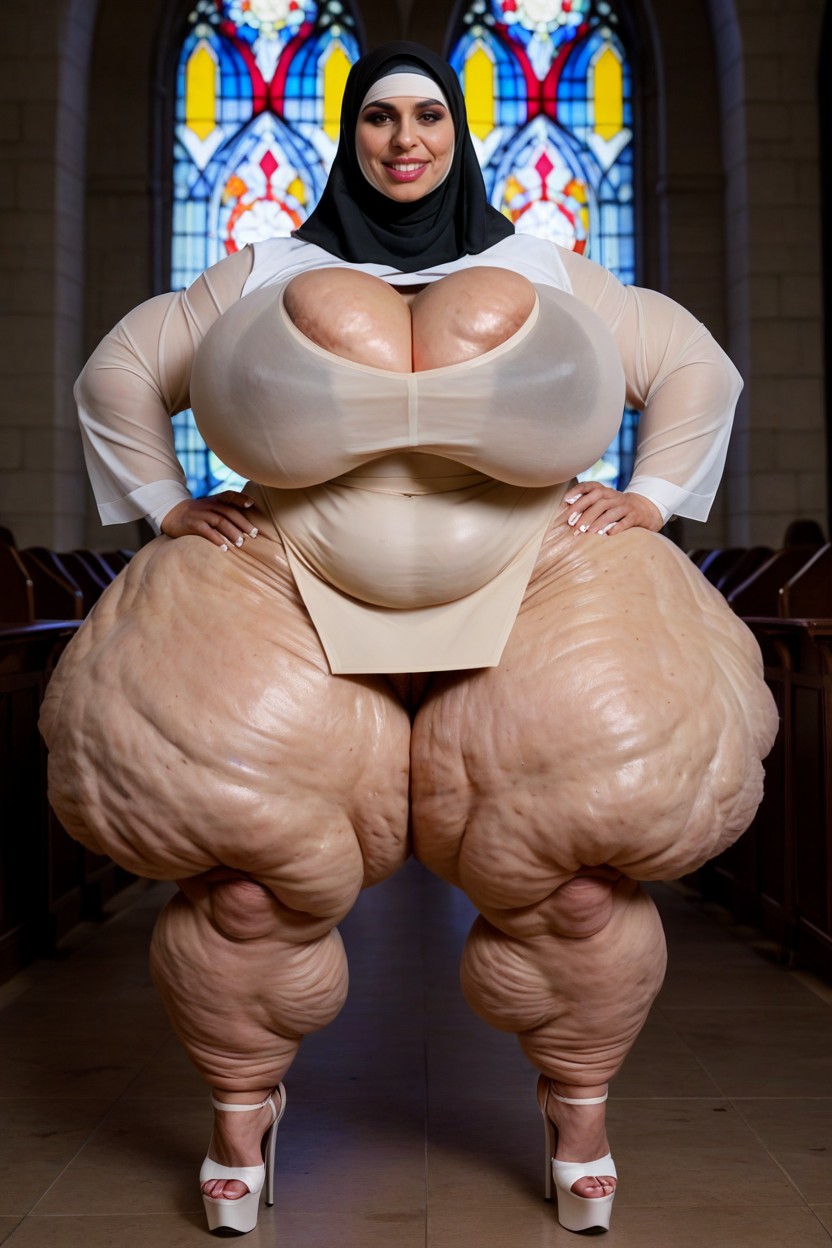 Bimbo, Full Body, Huge Cellulite Calves AI Porn