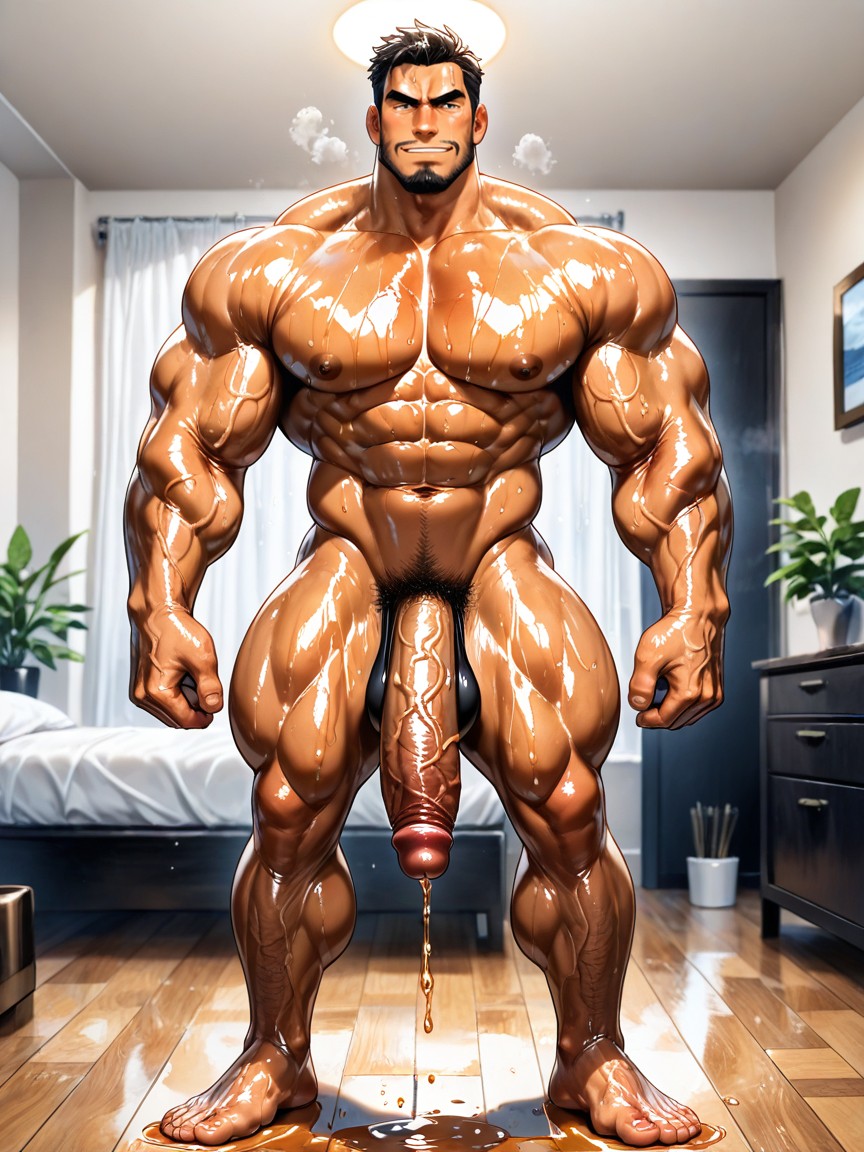 Six Pack Abs, Detailed Face, Bedroom Porno IA Gay