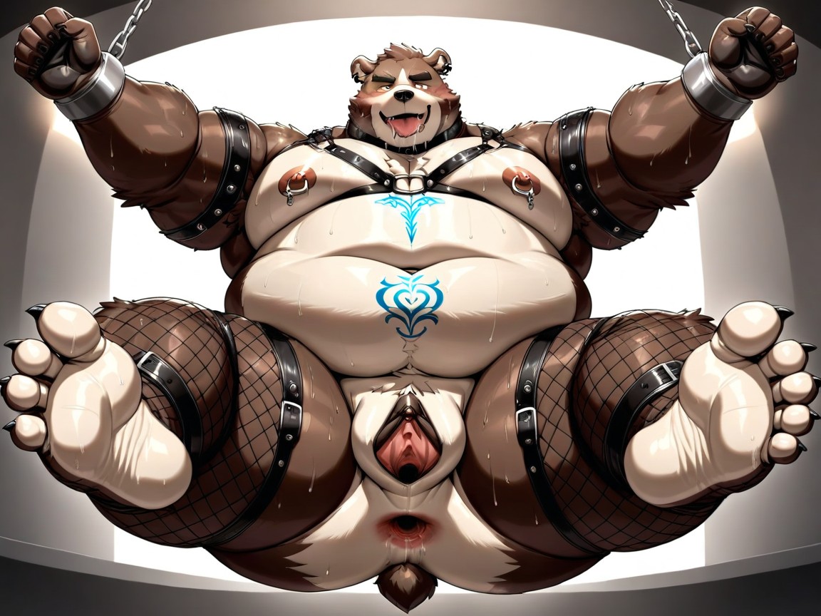 Drooling, Choker, Fat Furry AI Porn