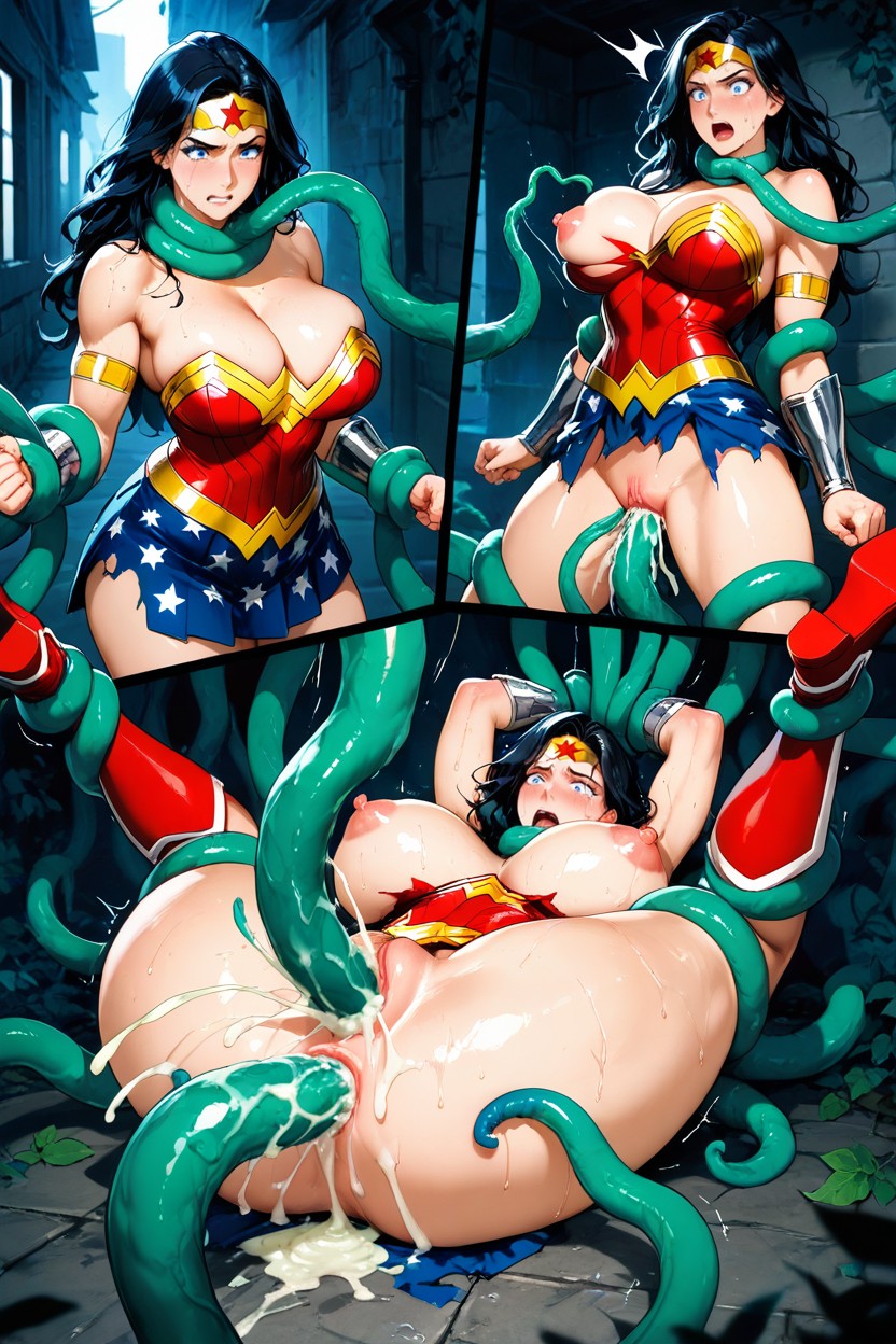 Blue Leather Skirt, Powerful Sex, Sweating Hentai AI Porn