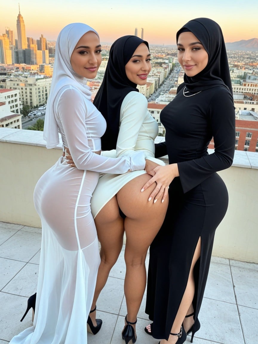 Surrounded Ugly Old Man, Bimbo Ass, Abaya Pellucid Dress AI 포르노