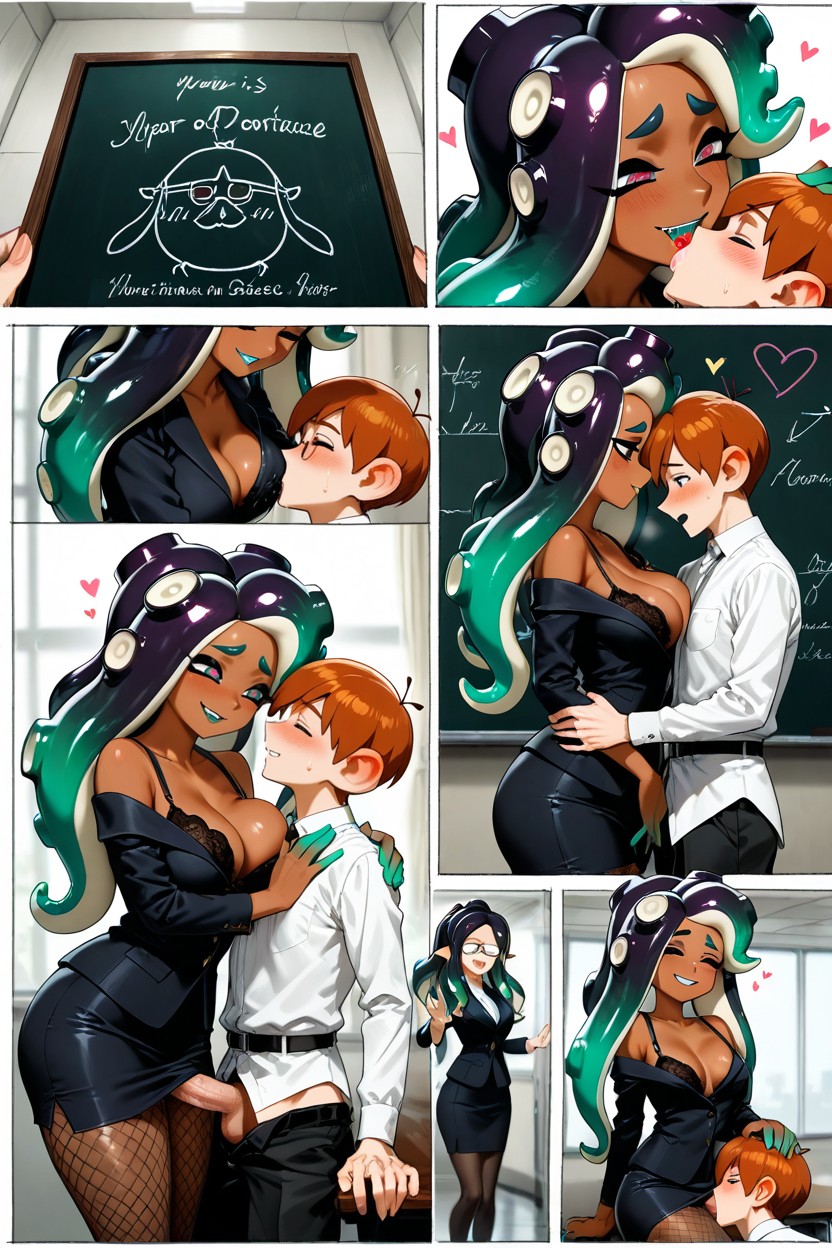Dark Brown Skin, A Top Designed To Show Exposed Bra And Cleavage, Glasses Hentai AI Porn