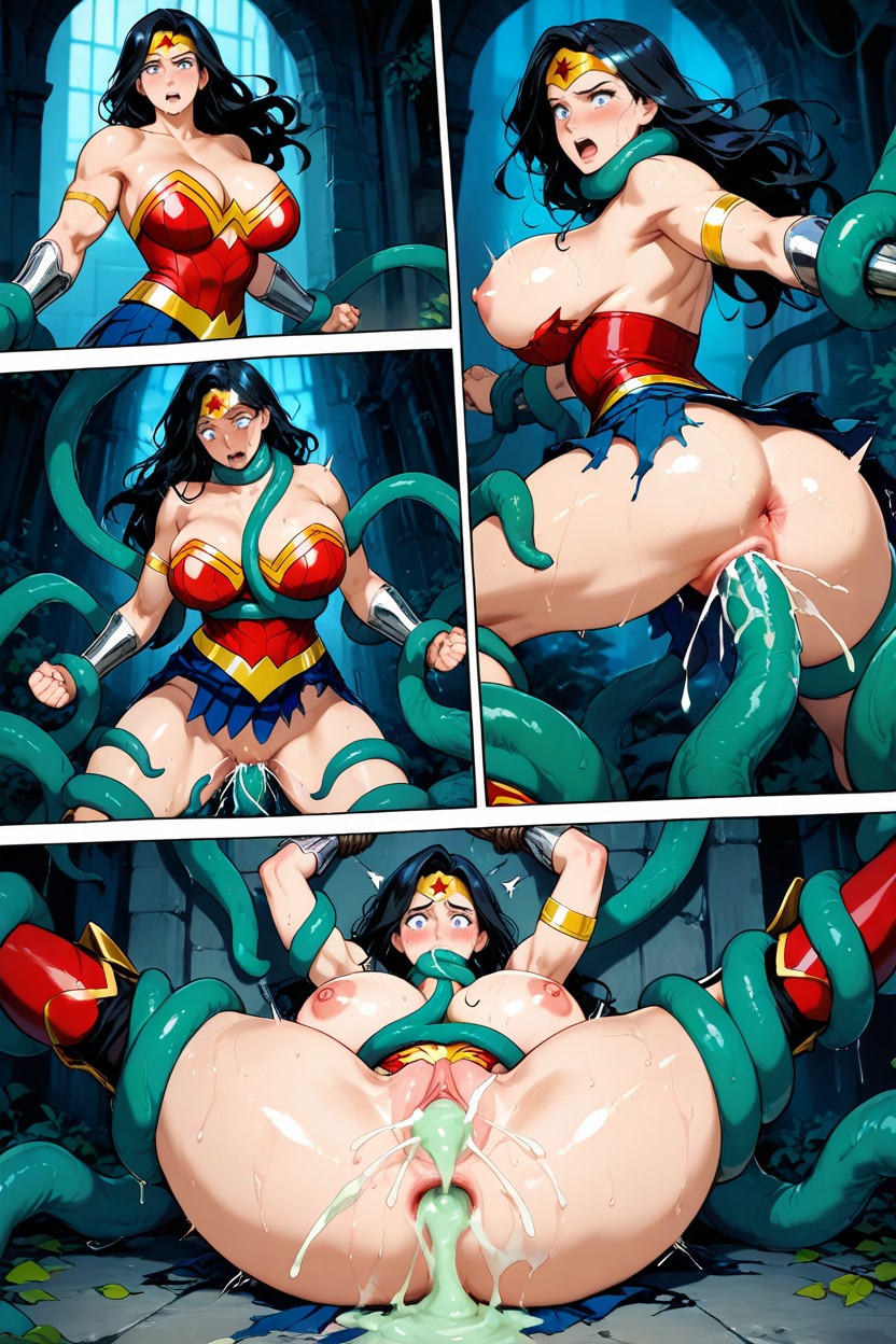 Multiple Tentacles Holding Her Down, Deep Penetration, Hard Thrust Hentai AI Porn