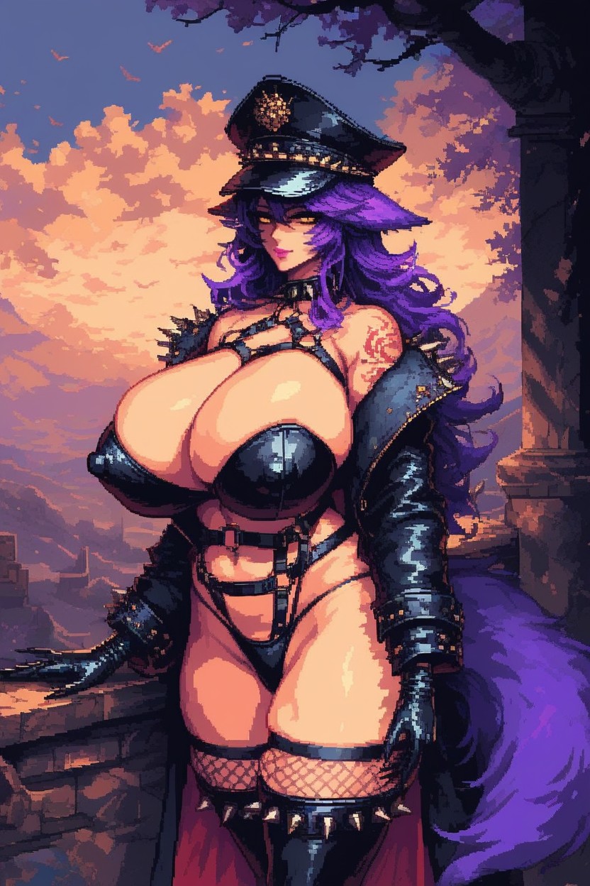 Spikes Body Harness, Spikes, Fox Tail Hentai AI Porn