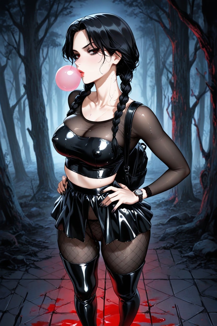 A Few Drops Of Pussy And Nipples Juice, Scene On Rocks, Female Blowing Big Bubble Gum Hentai AI Porn