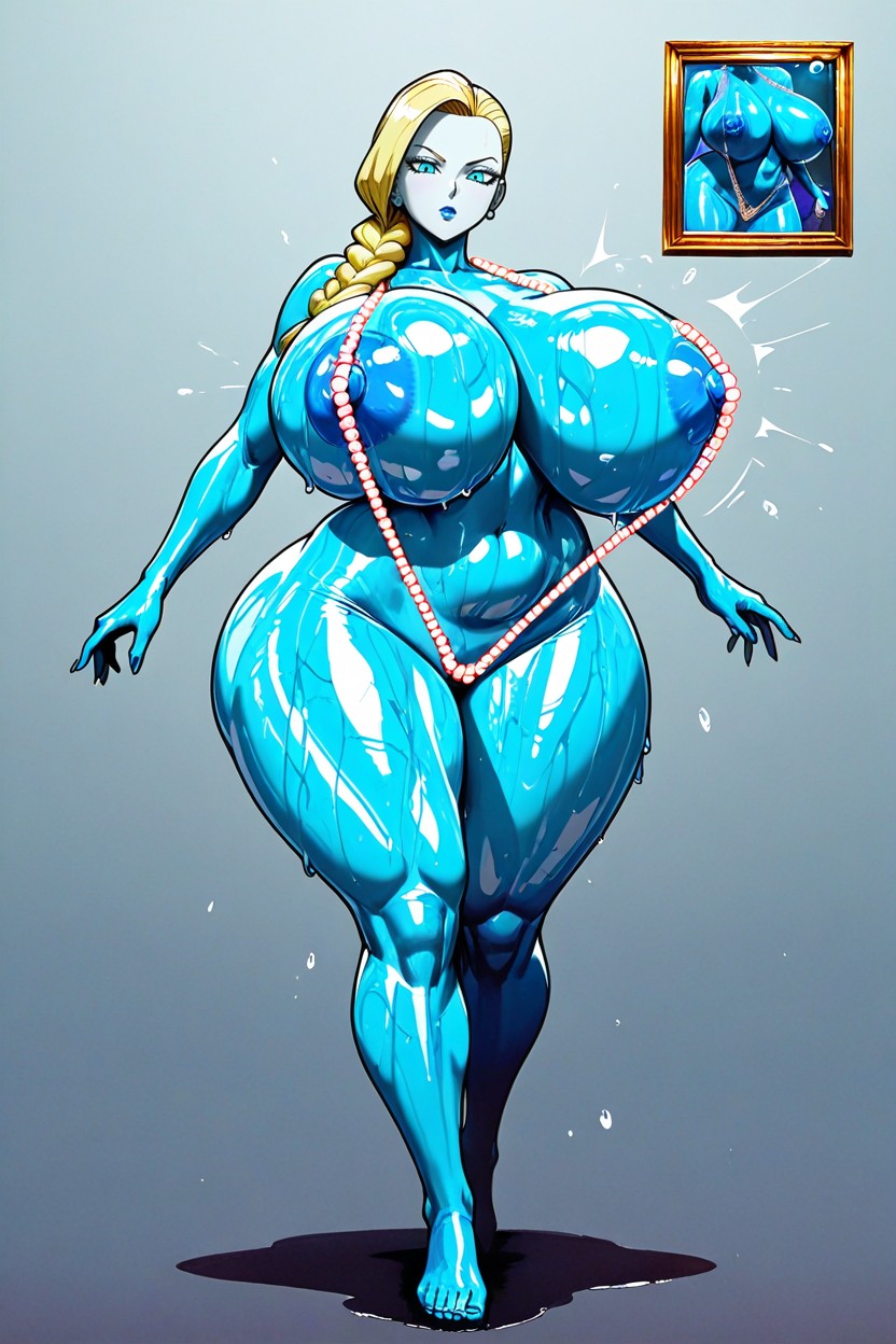 Oiled Skin, Hyper Wide Hips, Colossal Breast AI Porn