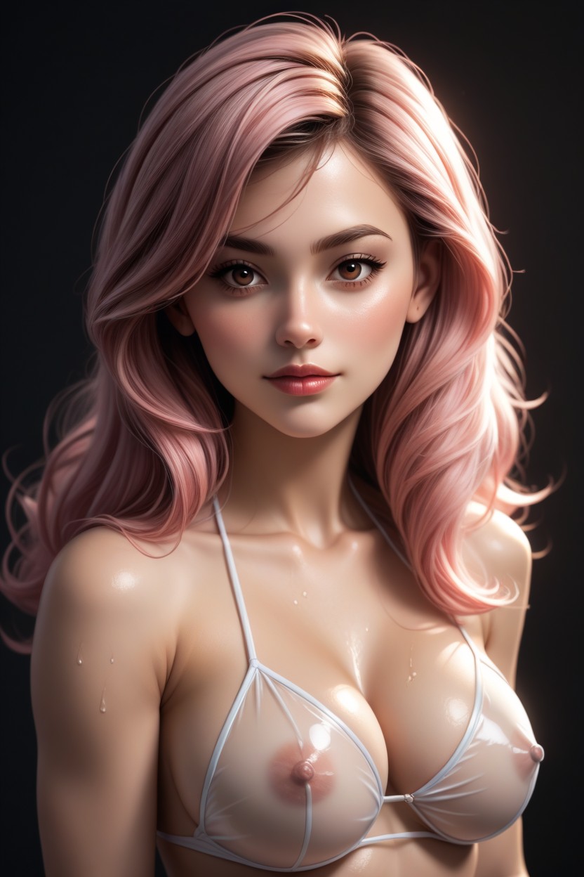 Hard Nipples, Brown Eyes, Rizado Porno shemale IA