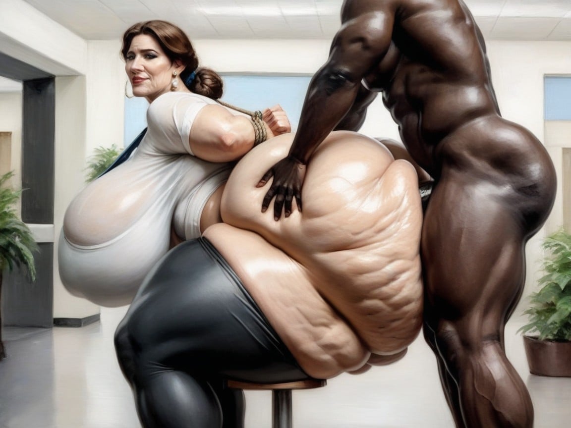 Interracial, Mega Ass, Gigantic Tits AI Porn