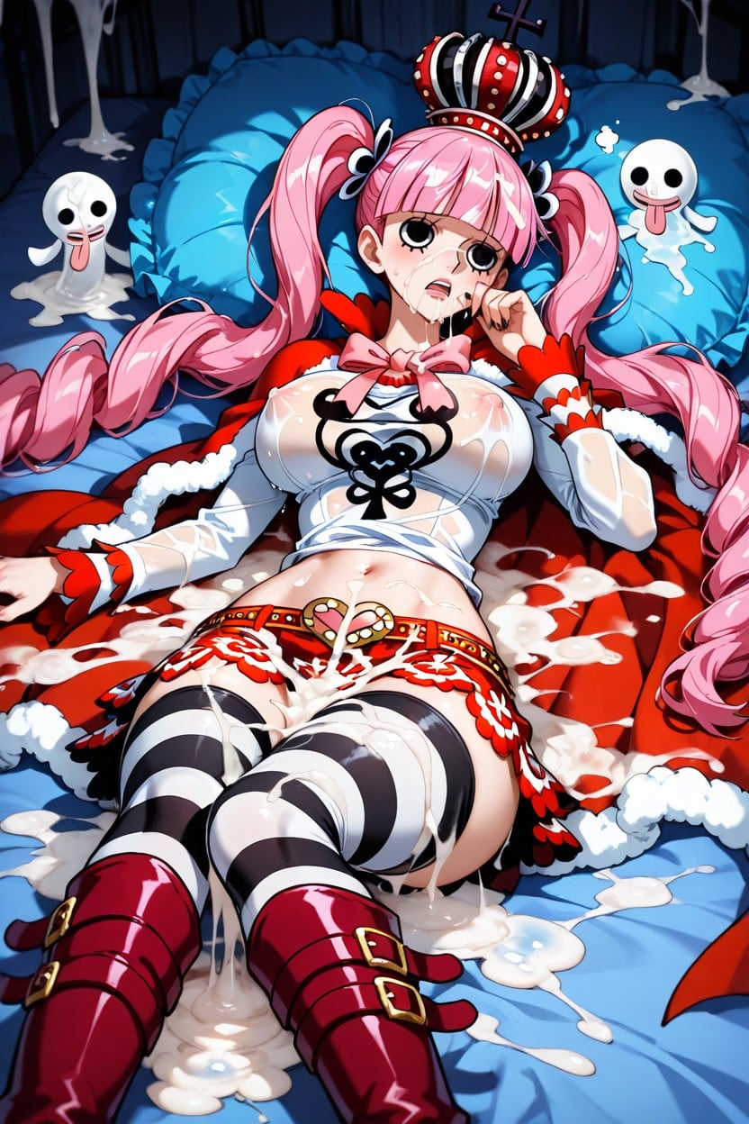 Cum On Legs, Black And White Frilly Skirt, Wet Clothes Hentai AI Porn