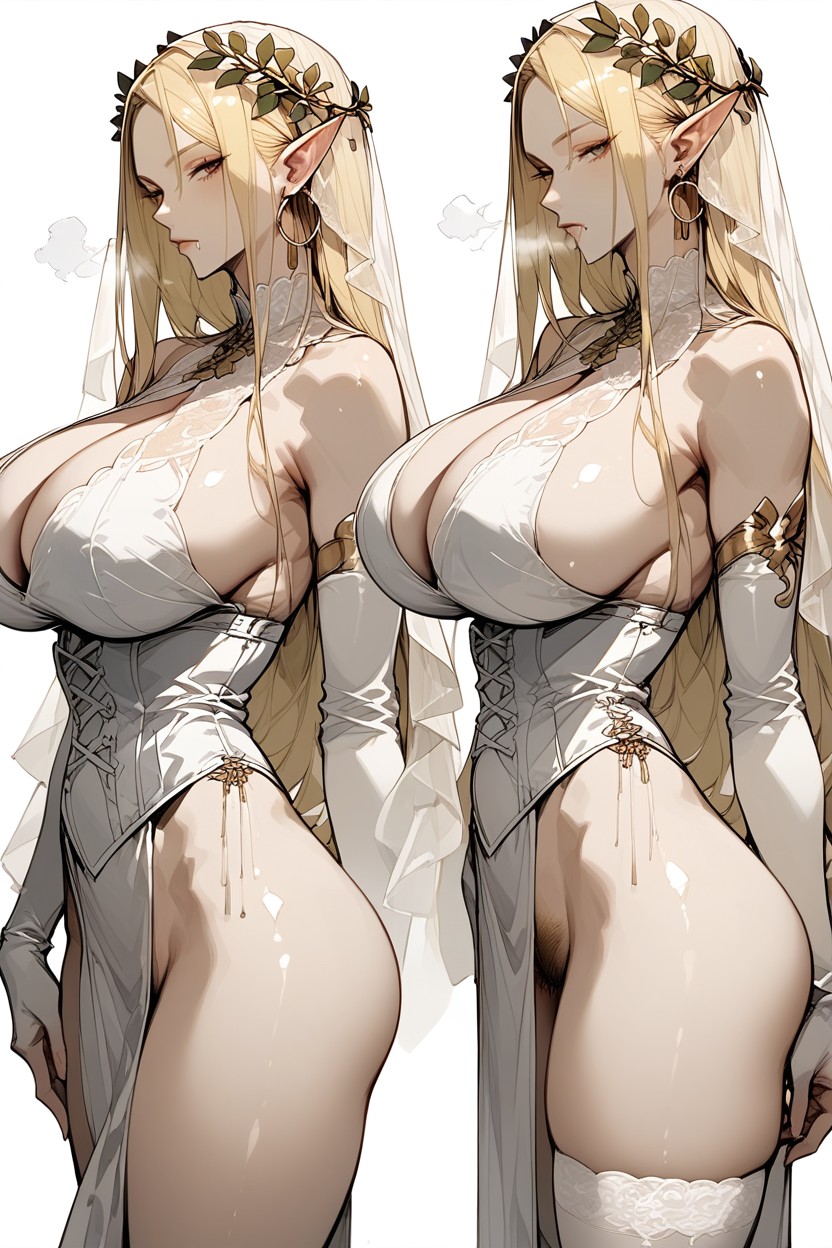 Veil, Hairy Pussy, Squirting Hentai AI Porn