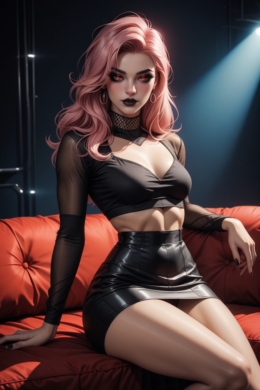Stripper, Fishnet Bodysuit, Black Top AI Porn