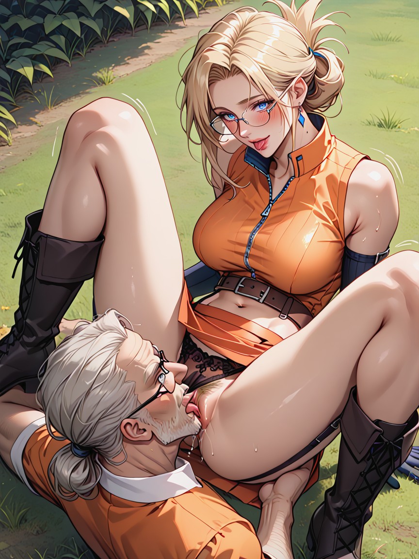 Black Collared Shirt, Blonde Hair, Horny Hentai AI Porn