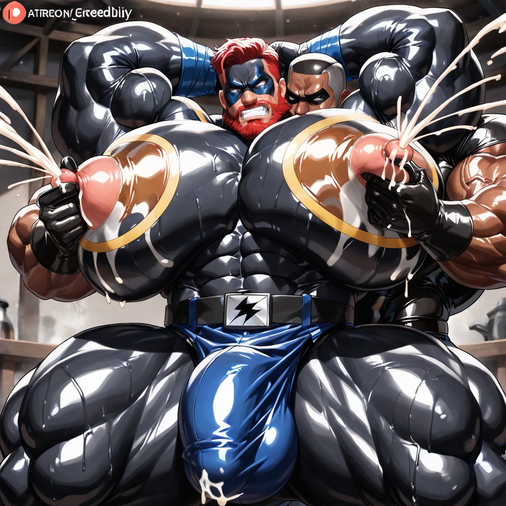 Pec Garrbing, Massive Arms, Massive Bara Muscles Porno IA Gay