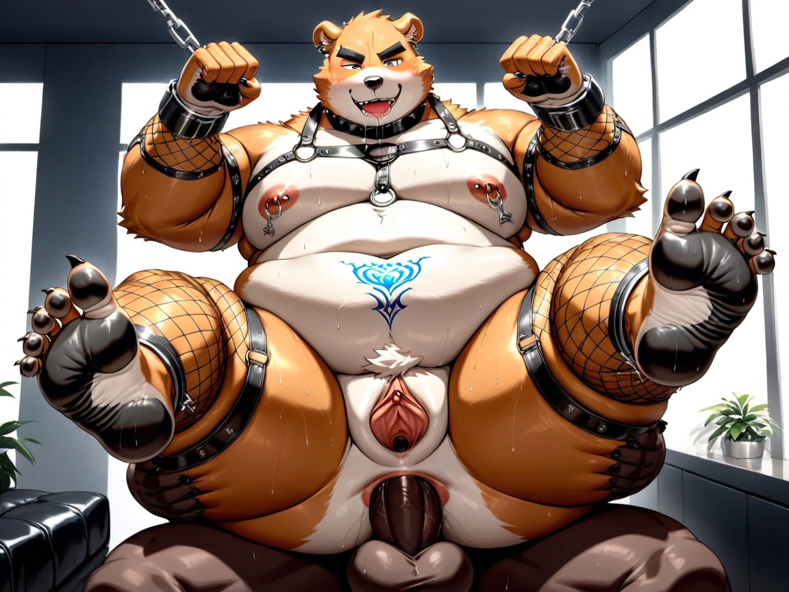 Obese, Masculine, Chubby Face Furry AI Porn