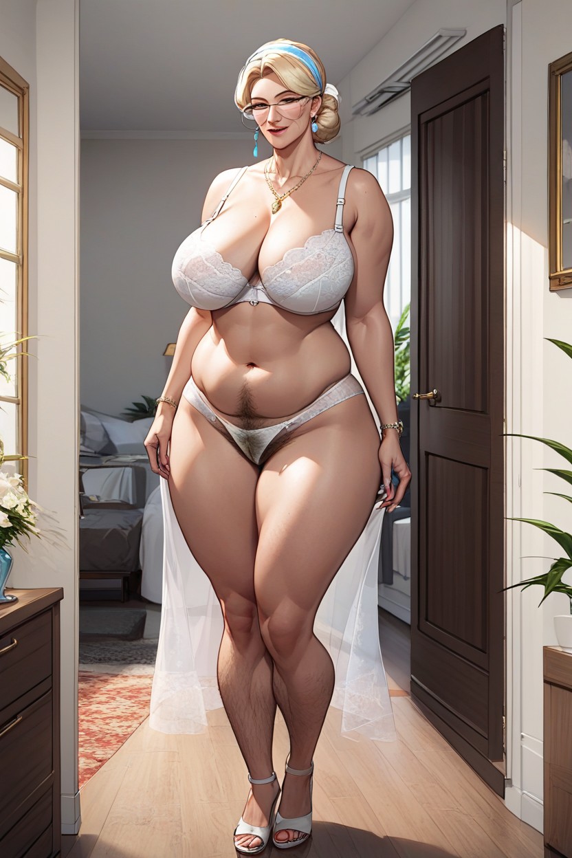 Mature Face, Gilf, Blonde Hair AI Porn