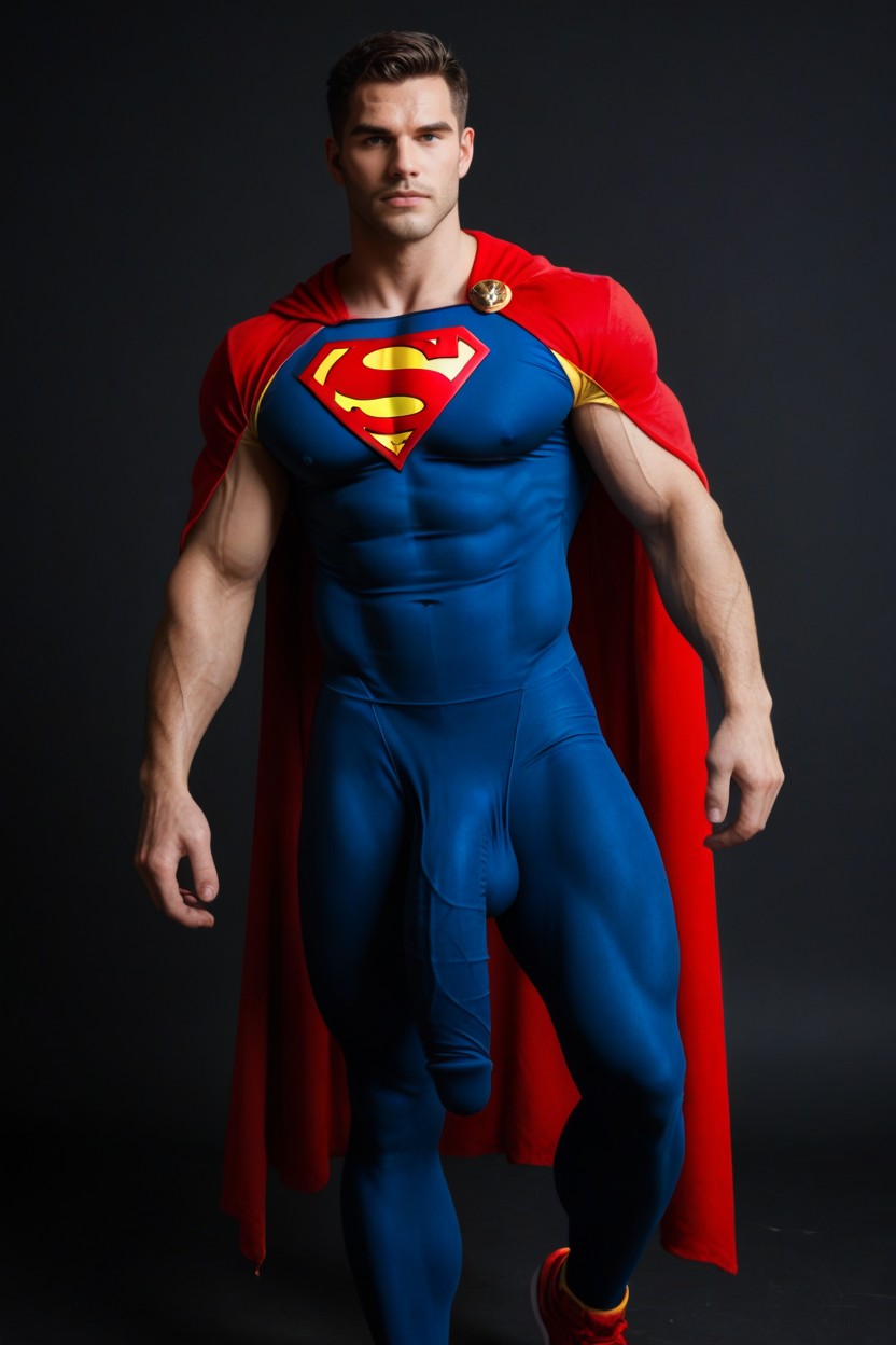 Musclé, Massive Pecs, Extremely Muscular Man With Huge Hyper Cock Crotch Bulge Hanging Down To His Ankles Porno IA Gay