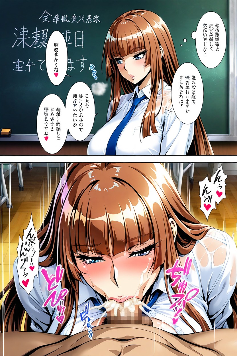 Sleepy Eyes, Steamy Breath, Holding Head Down Hentai AI Porn