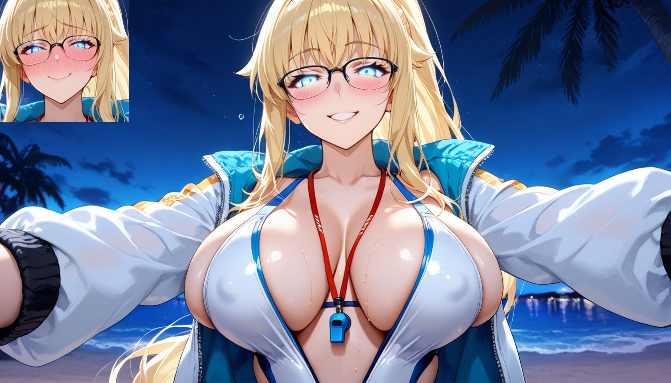 Horny, Mischievous (smiling While Blushing), Lifeguard Hentai AI Porn