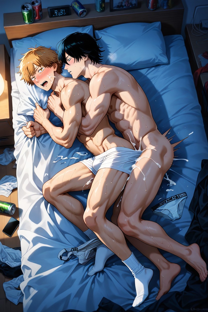 Gay Male Sex, Wearing White Socks, Masculine Porno IA Gay