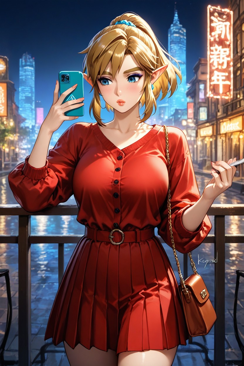 Link, Handbag, Red Dress AI Porn