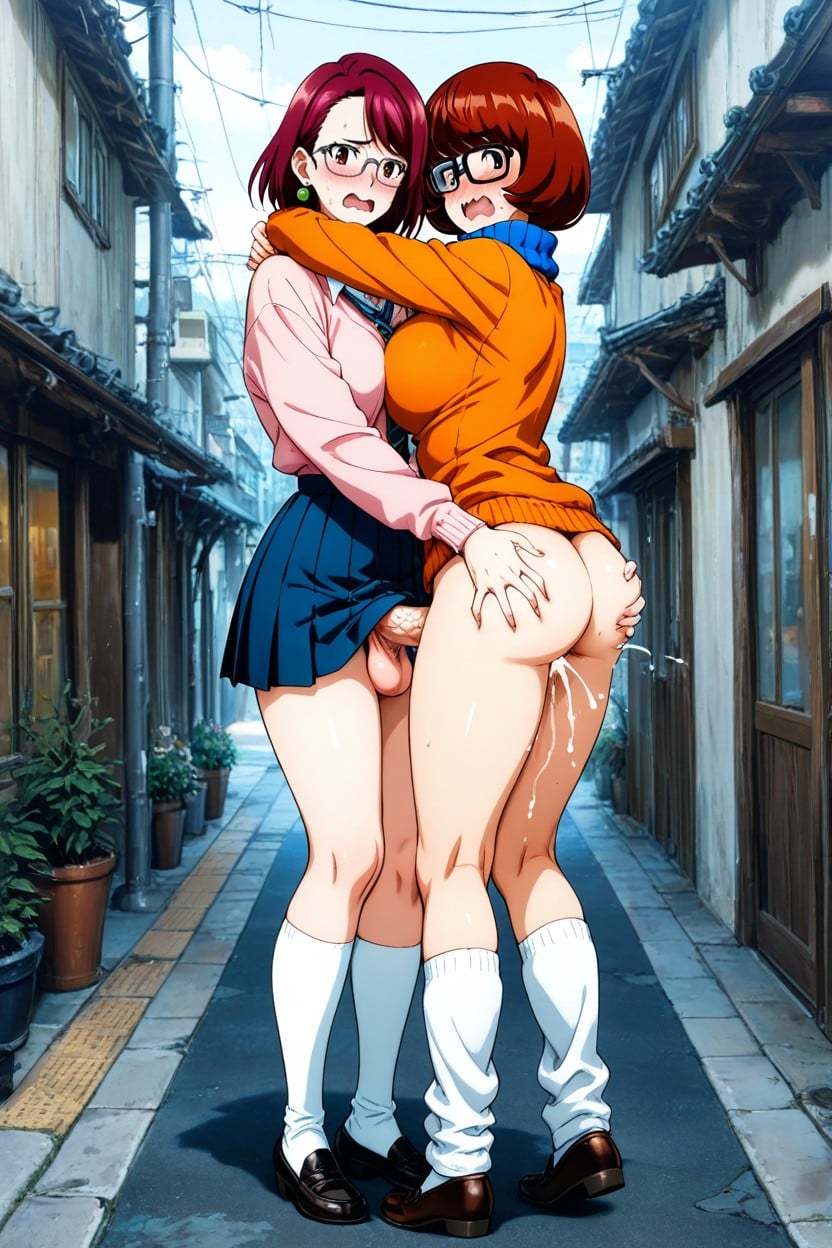 Orgasm, Momo Ayase Vaginal Fucking Bent Over Velma Dinkly, Small Breasts AI Porn