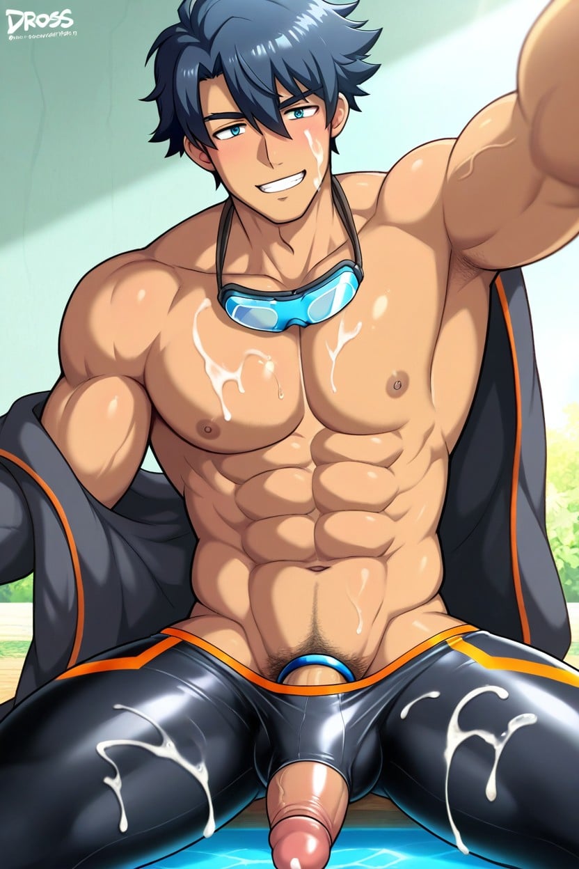 Dark Blue Hair, Smile, Dark Blue Hair Porno gay IA