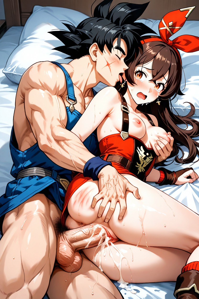 Spooning Sex, Skinny, Medium Breasts Hentai AI Porn
