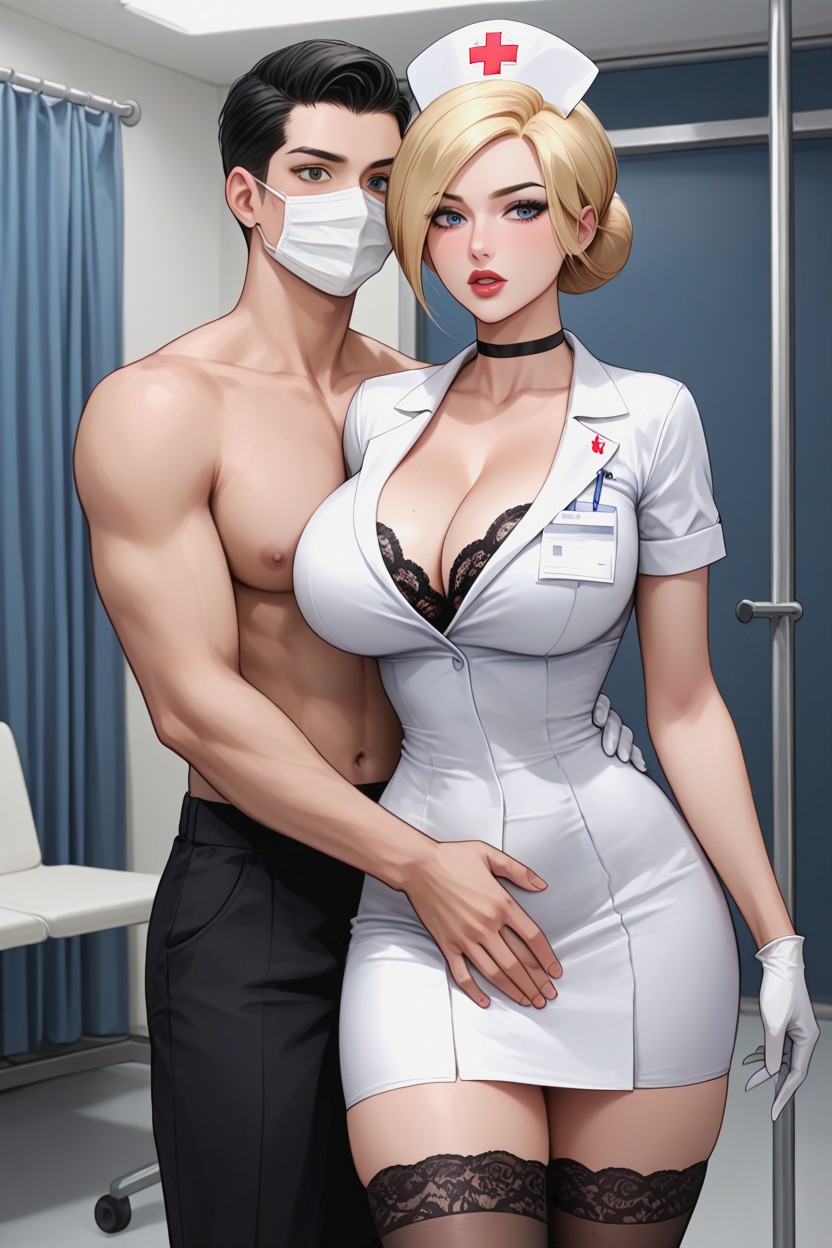 Red Big Lips, Perfect Body, Extremelly Black Long Eyelashes AI Porn