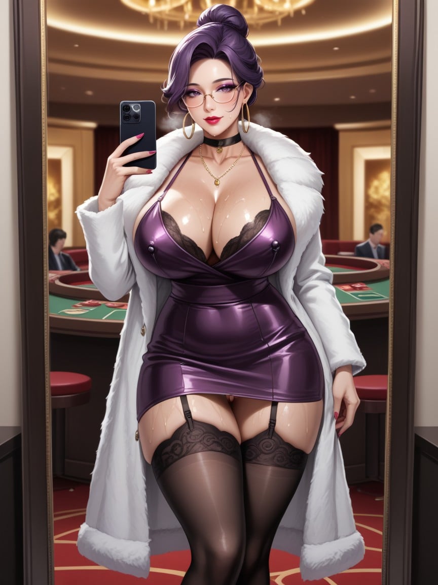Horny, Detailed Eyes, Hoop Earrings Hentai AI Porn