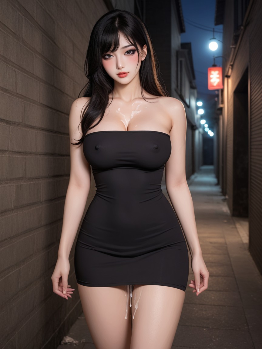 Large Ass, Massive Makeup Around Eyes, Korean Idol Face Asian AI Porn