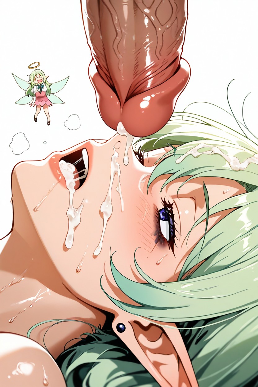 +, Open Mouth, Throbbing Cock Hentai AI Porn
