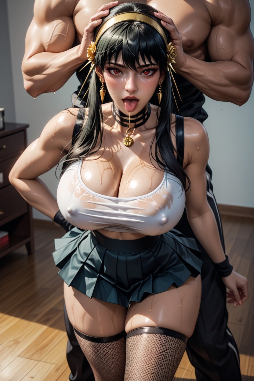 Sweaty, Big Breasts, Giant Black Man Hentai AI Porn