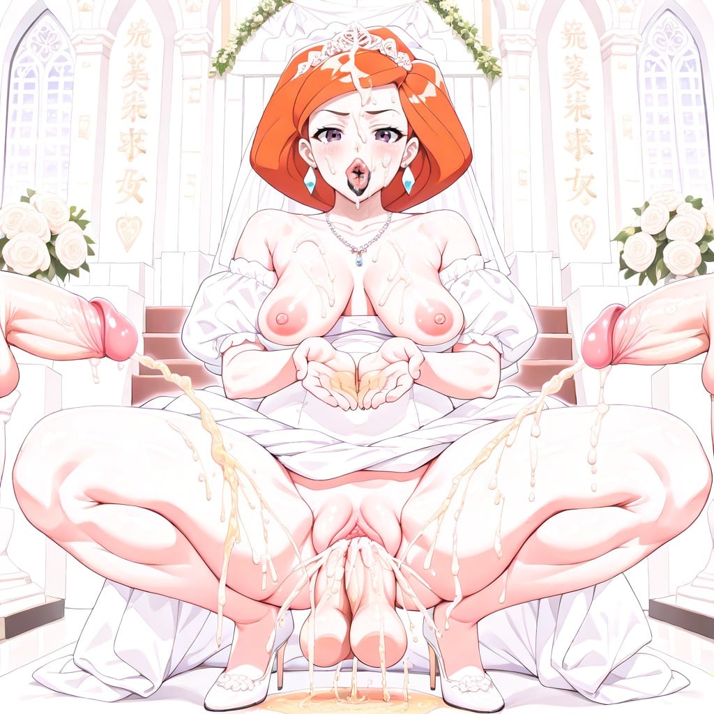Pee Overflowing From Hand Spilling Oj Boobs, Pink Puffy Nipples, Retrousse Breastspuffy Pussy Hentai AI Porn