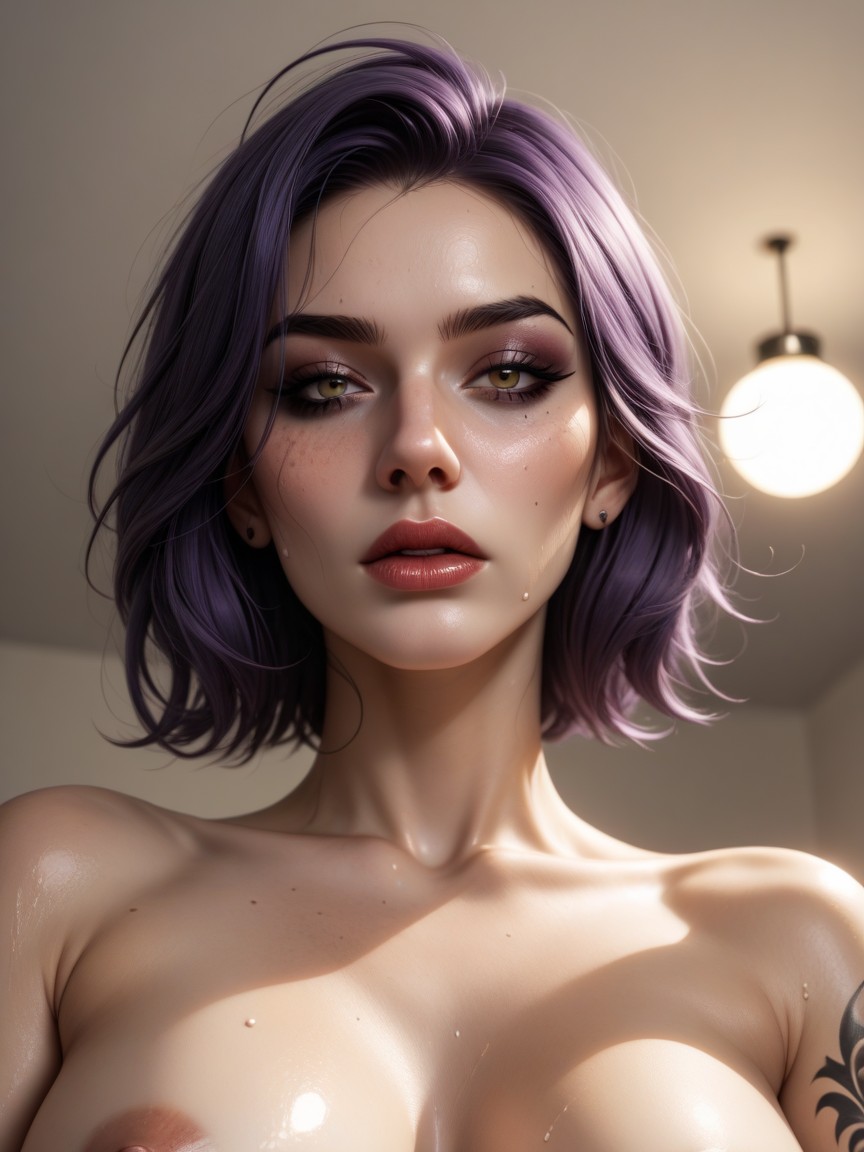 Small Breasts, Sweaty, Front View AI Porn