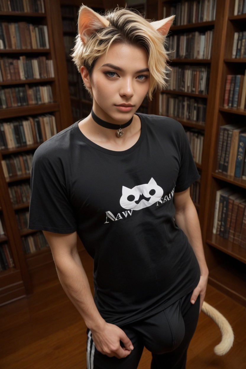Very Short Hair, Massive Balls, Catboy AI Porn