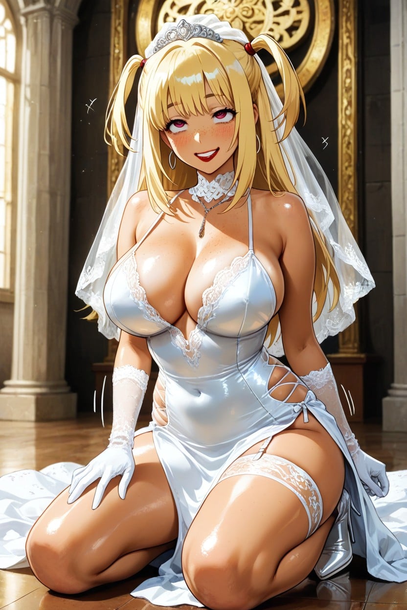 Kneeling Before Altar, Amane Misa, In Religious Ecstasy Hentai AI Porn