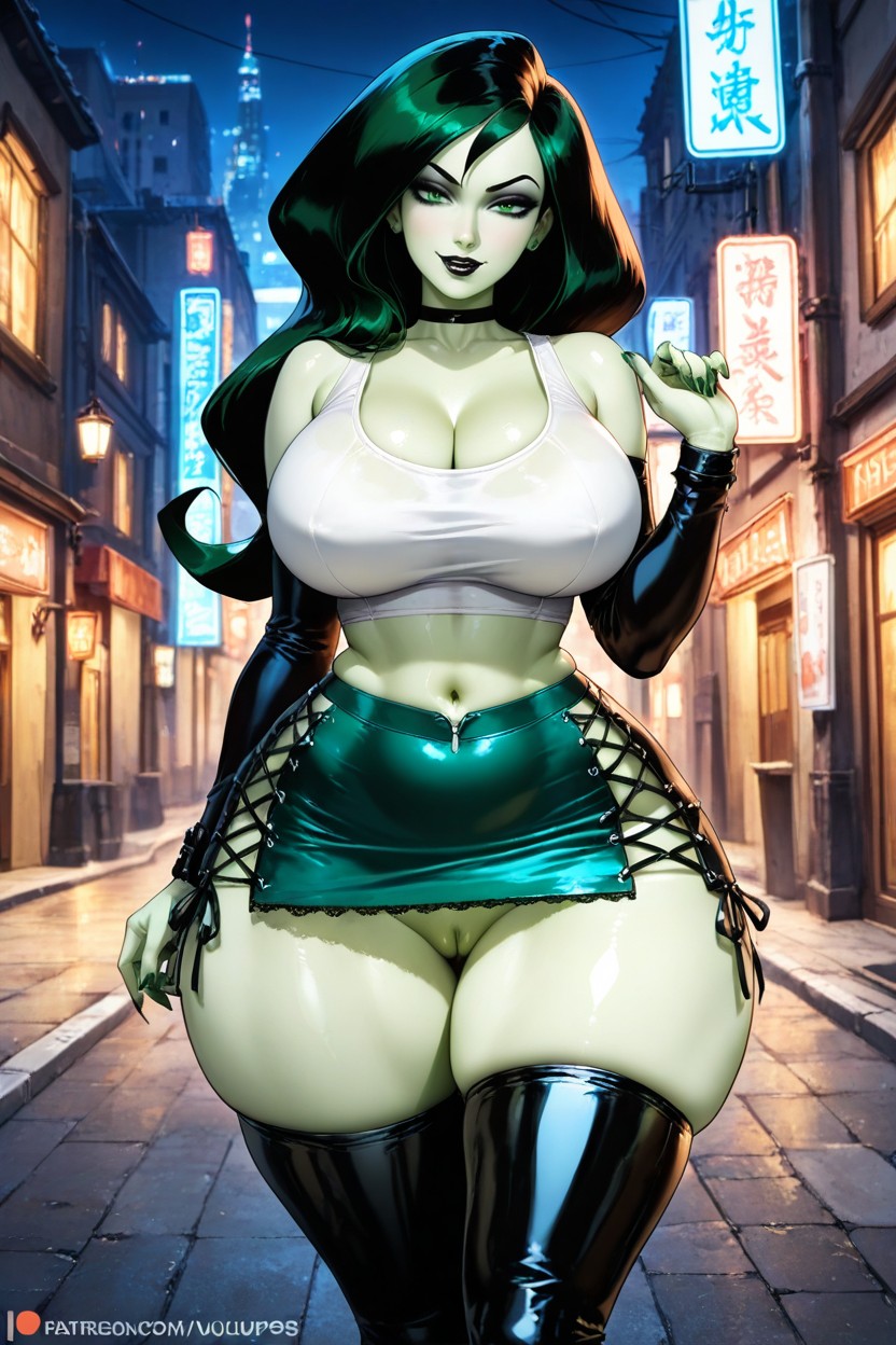 Green Skirt, Bubble Butt, Voluptuous Hentai AI Porn