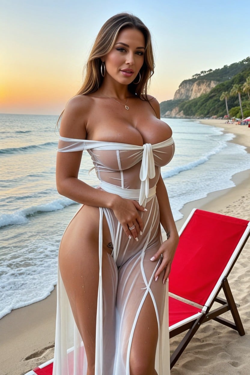 There Is A Man On The Top Of The Pic, Large Ass, Beach AI Porn