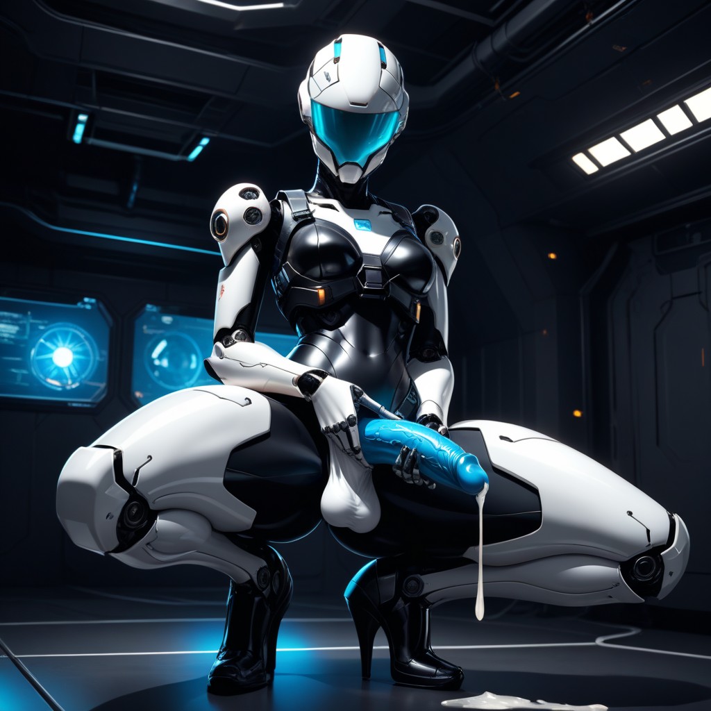 Alien Face, Robotic Legs And Arms, Alien Head Shemale AI Porn