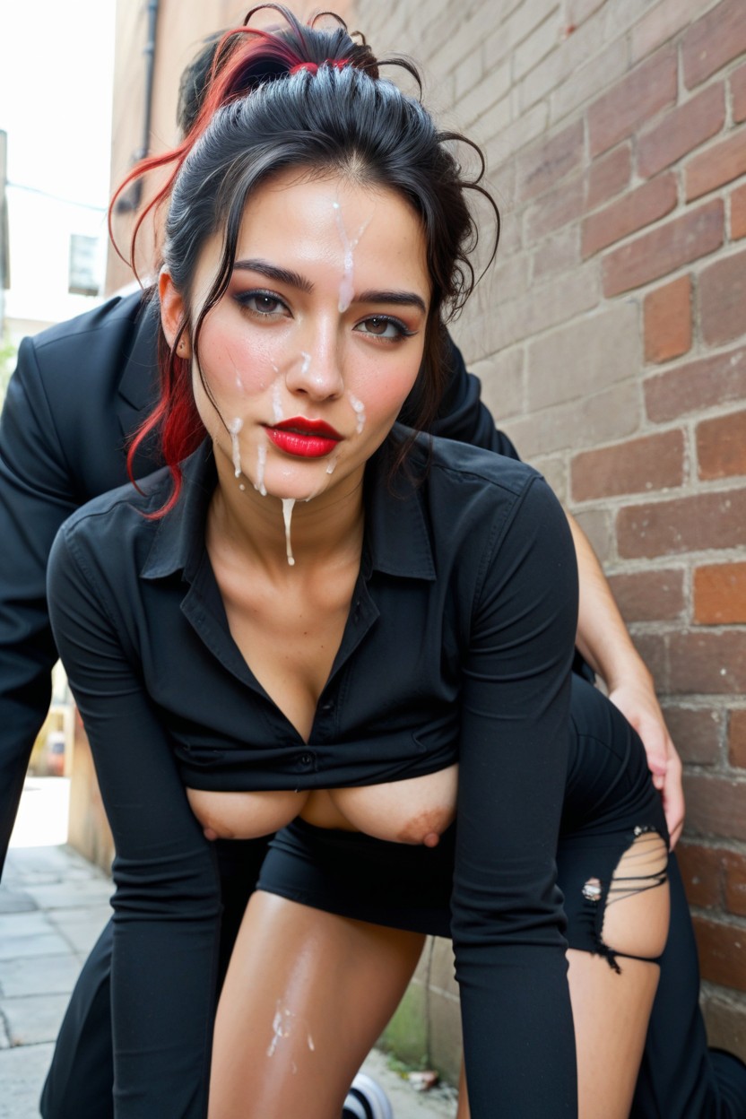 18+, Man In Black Suit Anally Penetrating A Standing Woman, Radiant Skin AI Porn