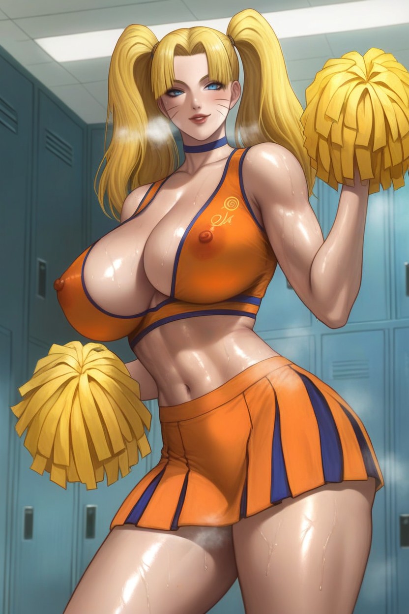Steam, Orange Top, Cheerleader Hentai AI Porn
