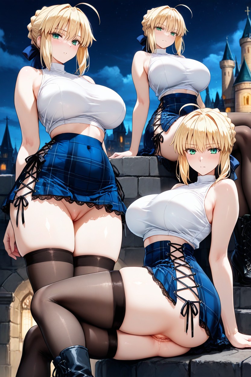 Sitting Down, Extremely Snatched Waist, Sexy Hentai AI Porn