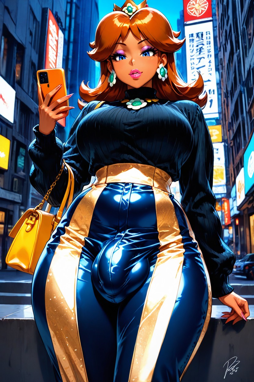 Bimbo Face, Hourglass Body, Beautiful Makeup AI Porn