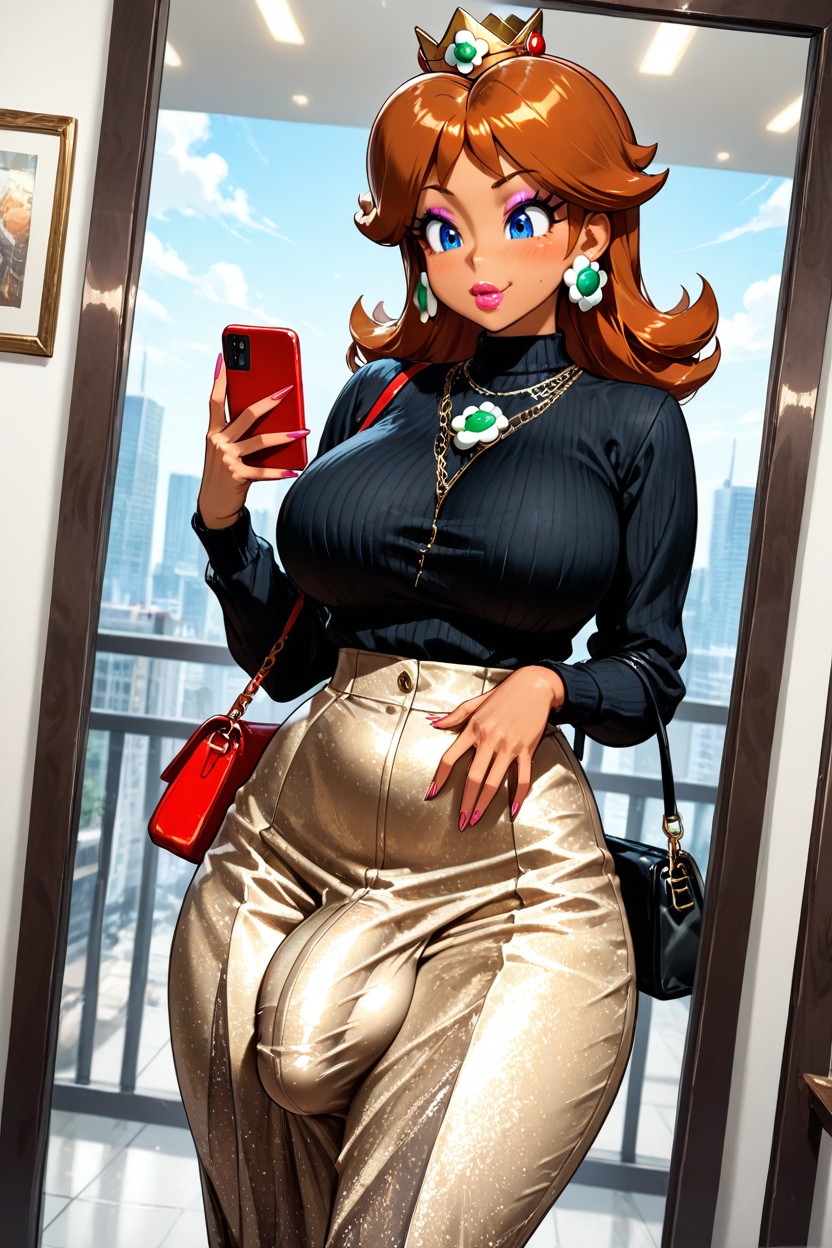 Gyaru Daisy, Standing, Hourglass Body AI Porn