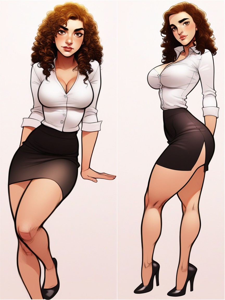 Medium Ass, Shy, Hair AI Porn