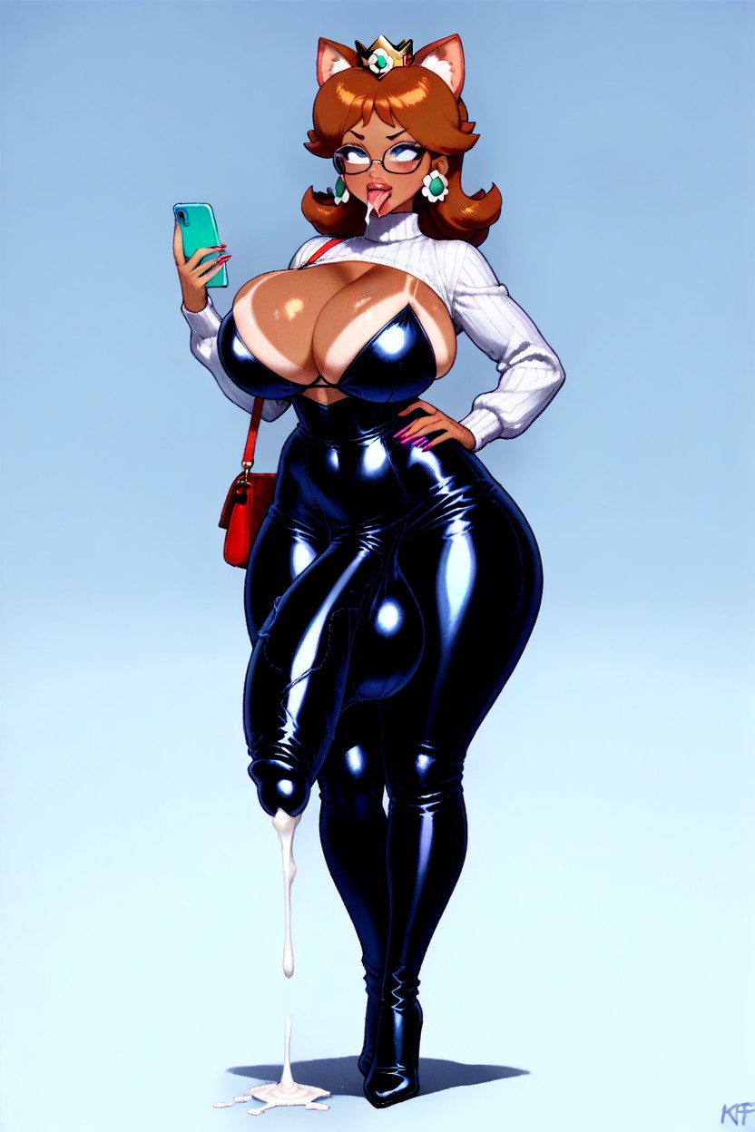 Cat Ears, Front View, Beautiful Makeup AI Porn