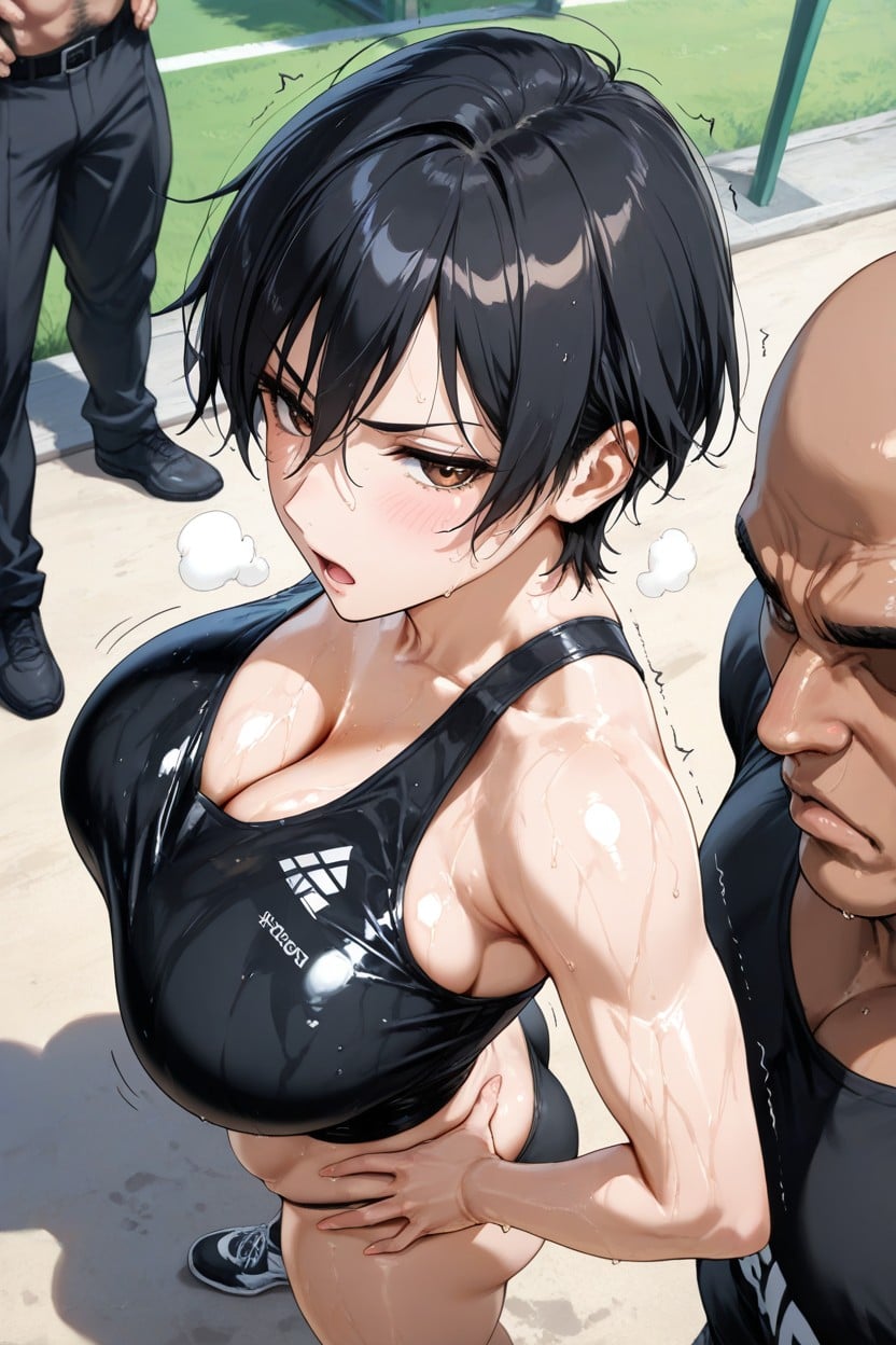 Oiled Skin, Top Down, Men Bigger Than Women Hentai AI Porn